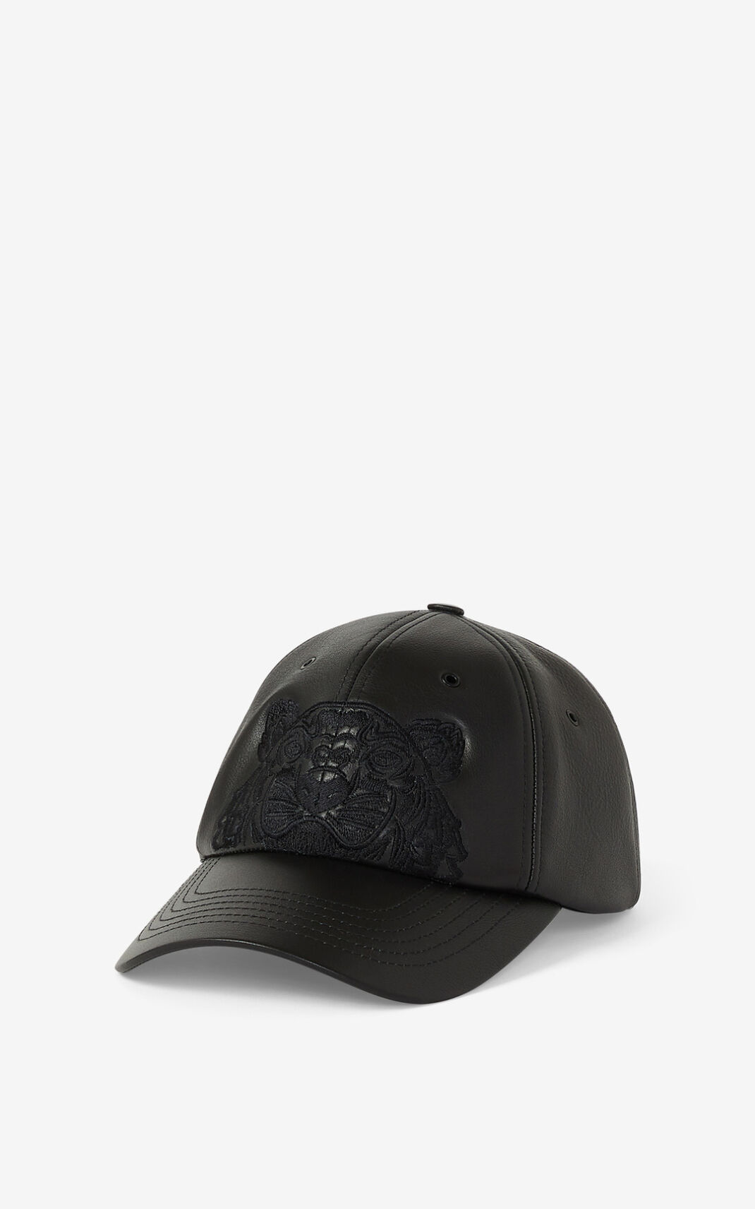 Kenzo Cuero Kampus Tiger Gorras Hombre Negras | 1934520-HY